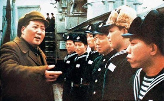 Chairman Mao inspects the PLA Navy. (File Photo)