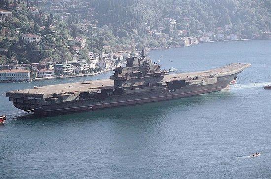 The hulk of the Varyag, the future Liaoning, under tow in Istanbul in 2001. (File photo)