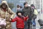 Happy passengers at Shanghai railway station
