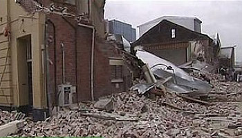 General view shows rubble after earthquake