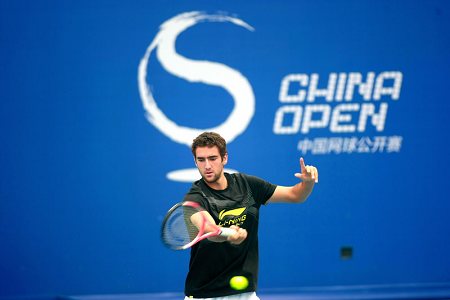 Croatian player Marin Cilic prepares for China Open