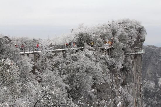 Snow scenery at Tianmen Mountain in Zhangjiajie