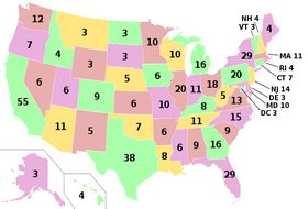 Electoral College map for the 2012, 2016, and 2020 elections.