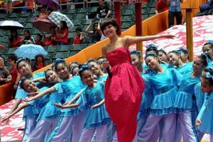 Joey Yung performs during a variety performance